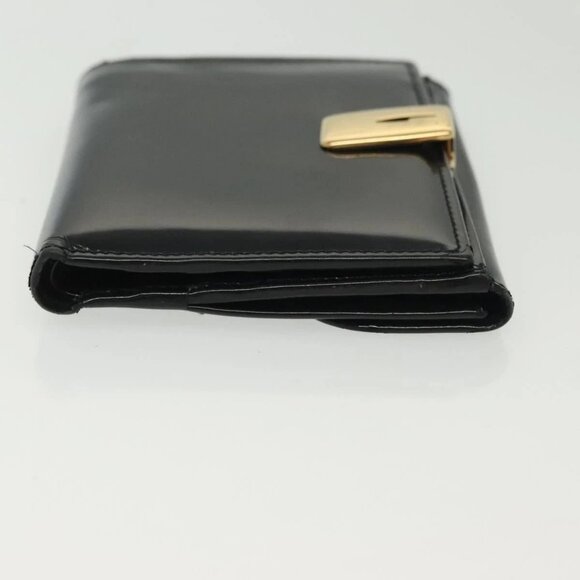 GUCCI Bifold Wallet Enamel Black Gold 035 2184 1909 0 Auth am8936 - Picture 6 of 16